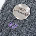 Calze grigie lunghe in Cashmere con lurex argento con iniziali