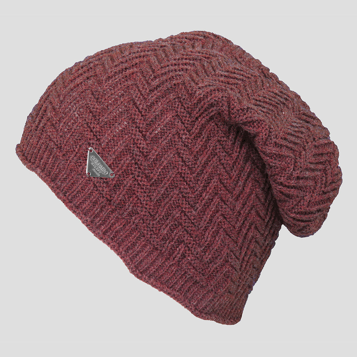 Cappello da uomo con lavorazione a zig-zag bordeaux