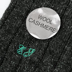 Calze nere lunghe in Cashmere con lurex argento con iniziali dettaglio