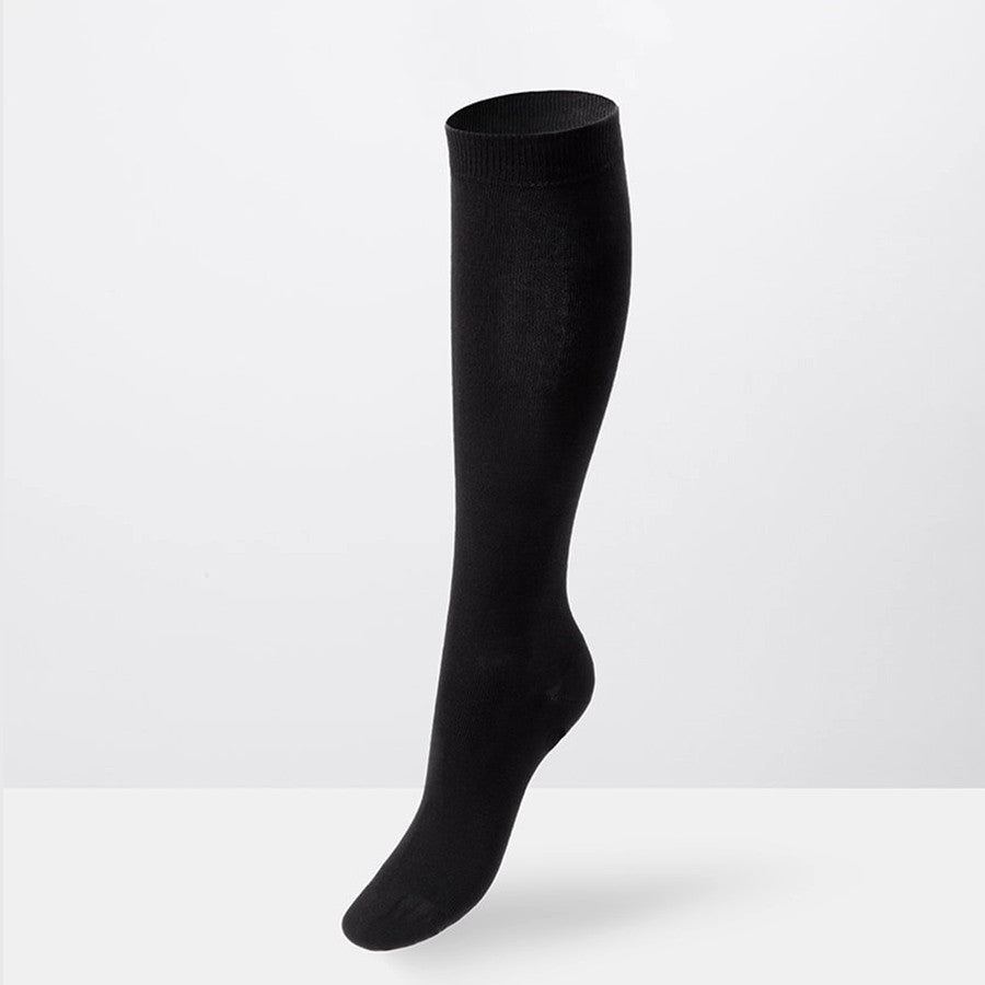 Calze da donna lunghe in caldo cotone extra morbido nere indossate personalizzate