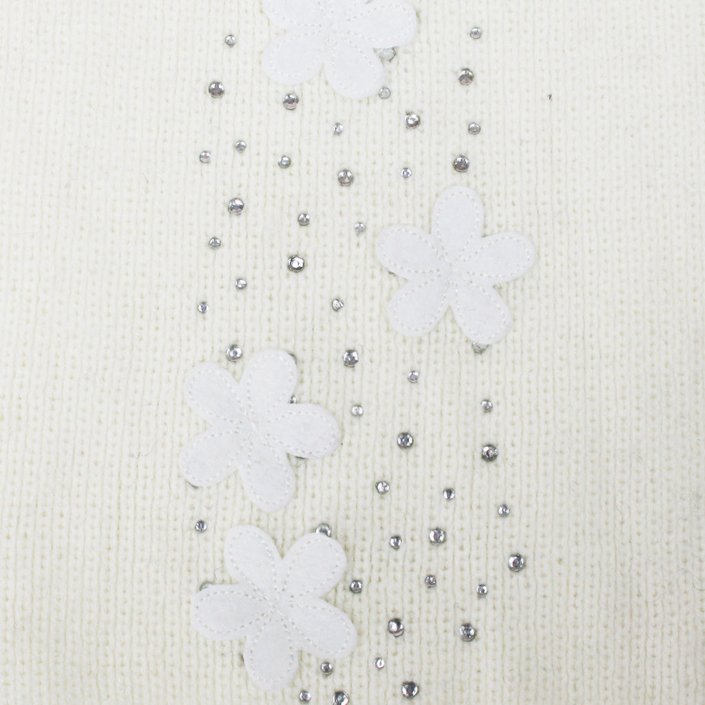 Cappello peruviano e sciarpa con strass e fiori (6-11A) dettaglio
