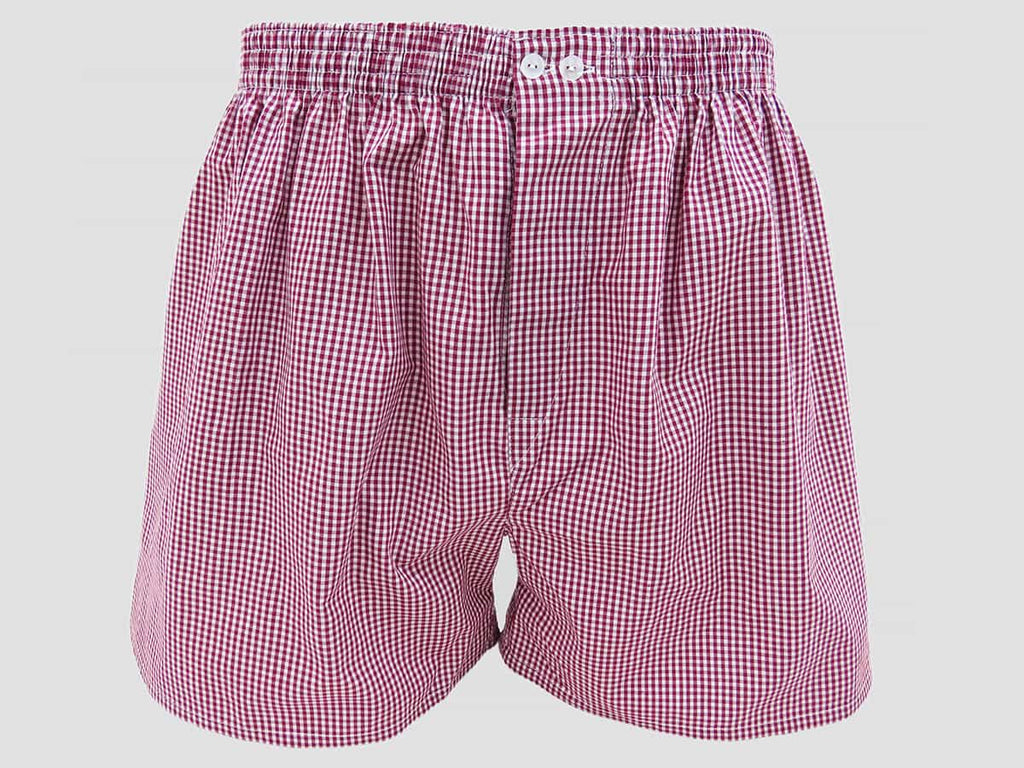 Modello - Kent - Boxer da uomo in cotone a quadretti rossi
