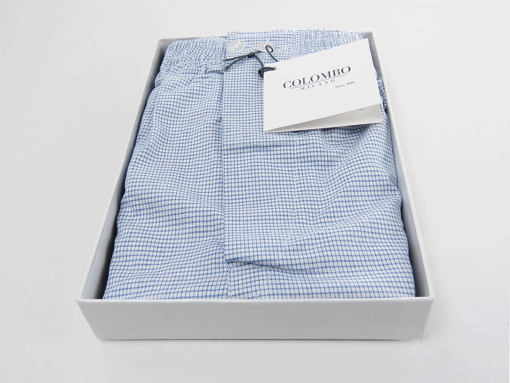 Scatola aperta - Kent - Boxer da uomo in cotone a quadretti blu