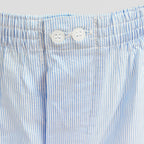 Boxer in tela a righe azzurre con iniziali ricamate - 100%cotone APERTURA