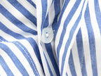 Dettaglio bottoni - Kent - Boxer da uomo in cotone a righe bianche e blu