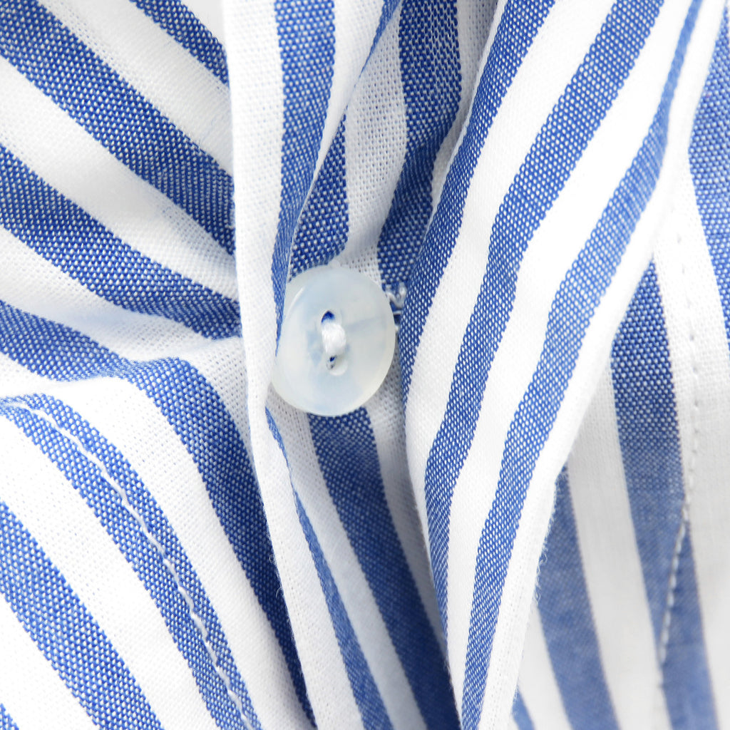 Boxer in tela a righe bianche e blu - taglie forti-100% cotone dettaglio