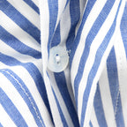 Boxer in tela a righe bianche e blu - taglie forti-100% cotone dettaglio