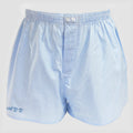 Boxer in tela a righe azzurre con iniziali ricamate - 100%cotone