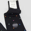 POIS nero - Calza lunga chiffon filo di scozia a pois dettaglio