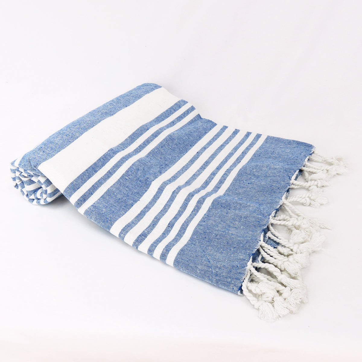 Telo mare a righe denim in cotone biologico