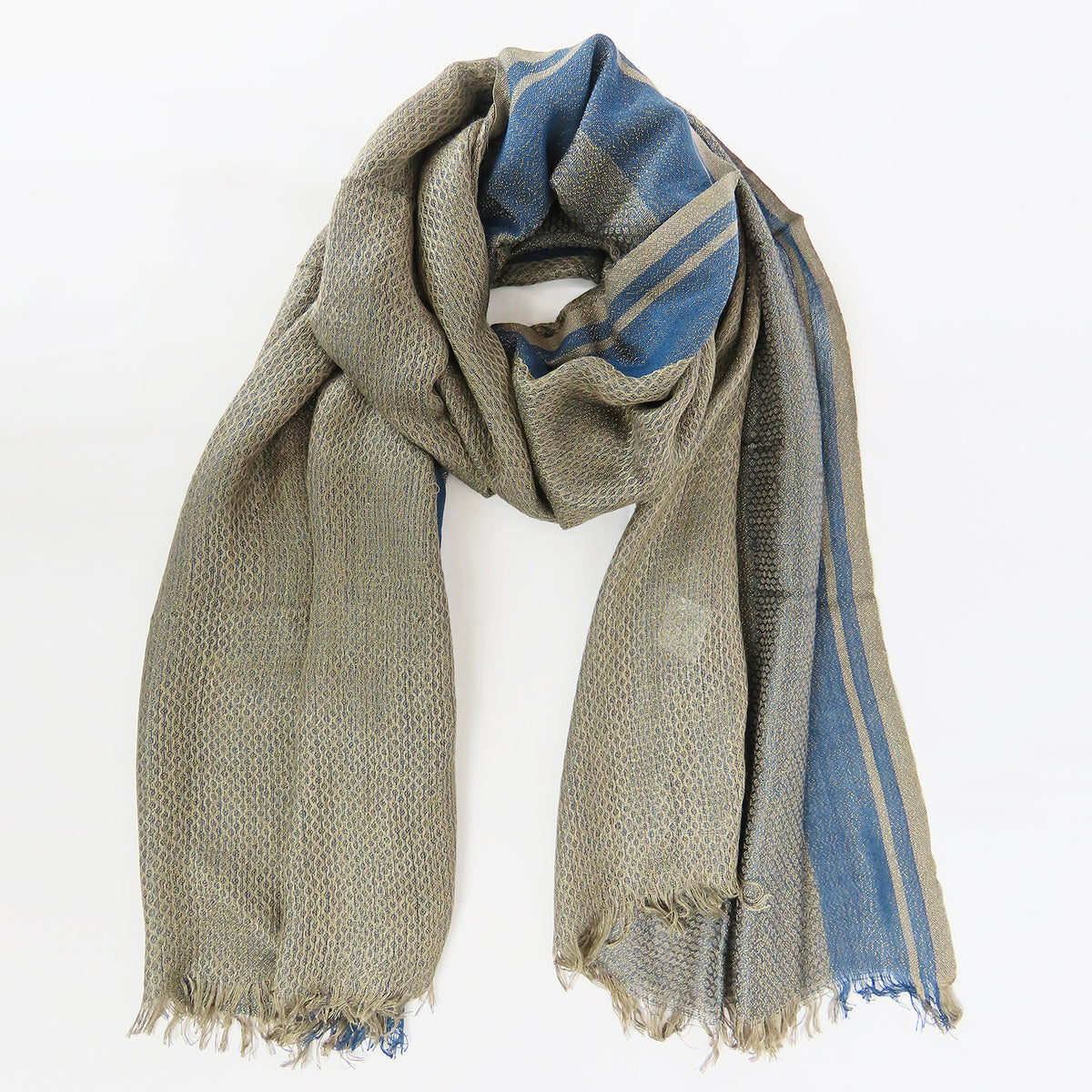 Sciarpa in viscosa jacquard con lurex in scatola