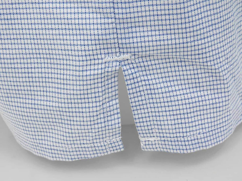 Dettaglio spacco - Kent - Boxer da uomo in cotone a quadretti blu