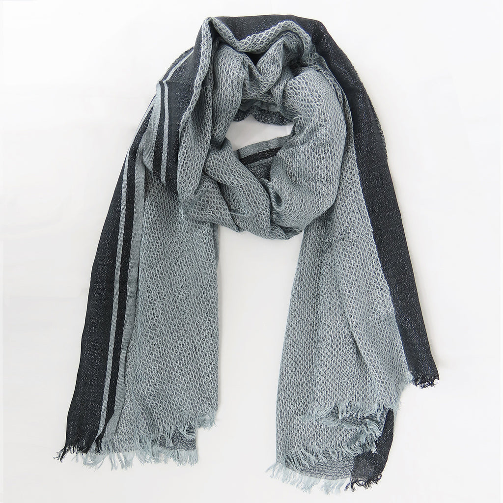 Sciarpa in viscosa jacquard con lurex in scatola