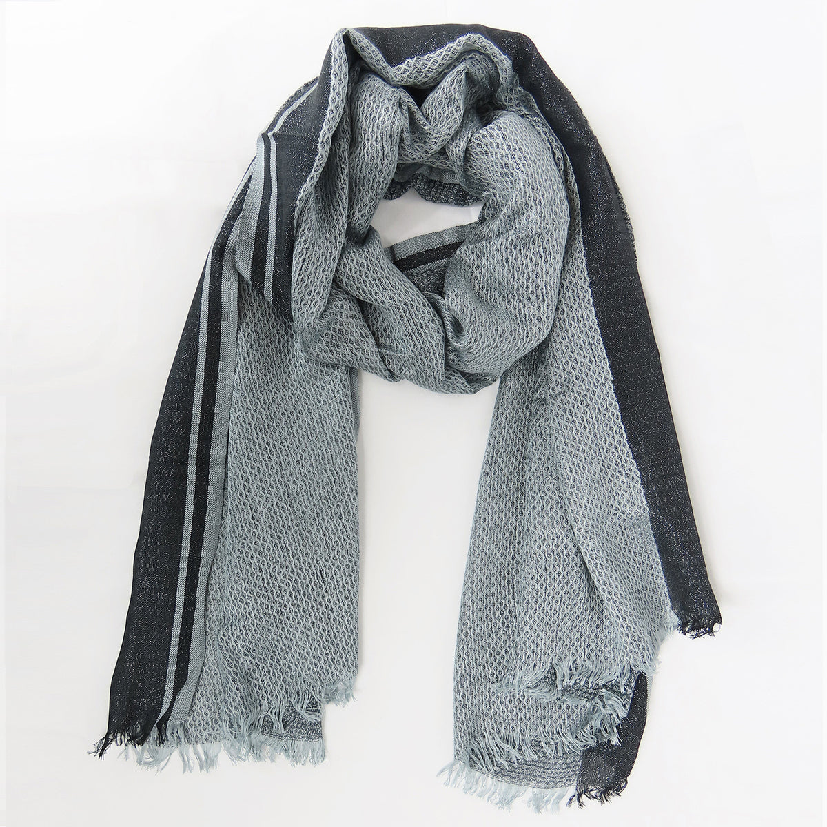 Sciarpa in viscosa jacquard con lurex in scatola