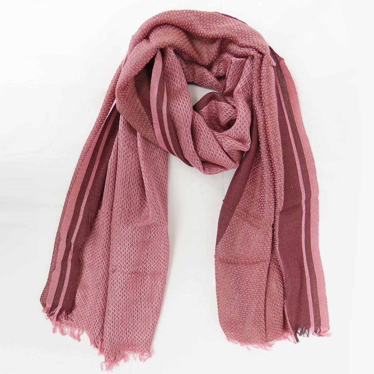 Sciarpa in viscosa jacquard con lurex in scatola
