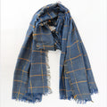 Sciarpa in viscosa a quadri con lurex in scatola blu