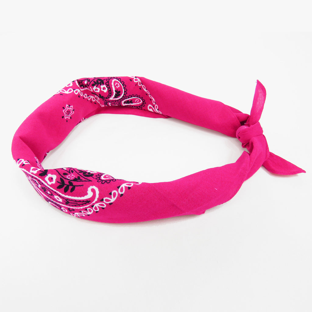 Bandana colorata “PAISLEY” con stampa cachemire - fucsia