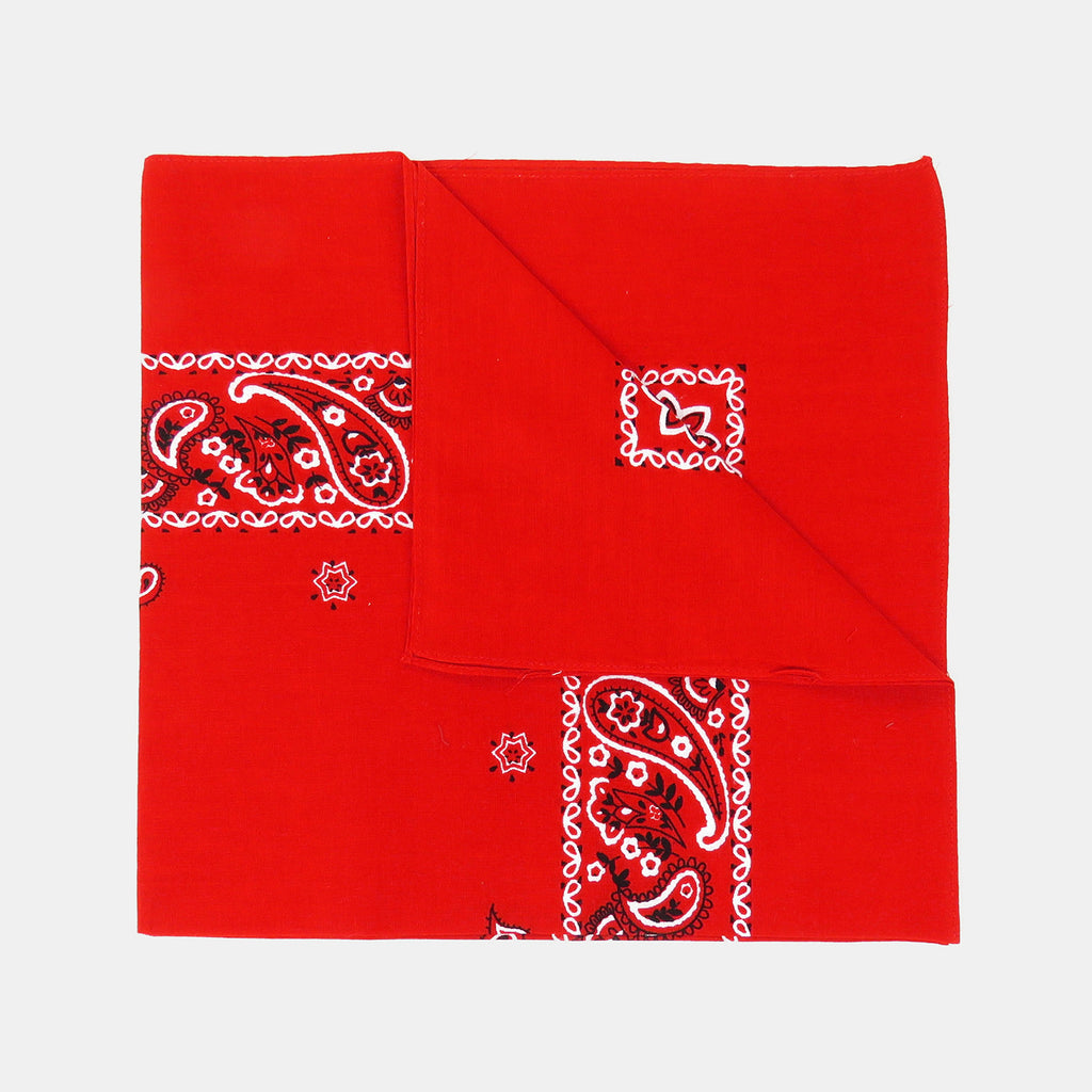 Bandana colorata “PAISLEY” - con stampa cachemire - rosso piegata