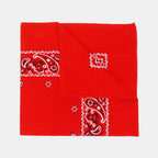 Bandana colorata “PAISLEY” - con stampa cachemire - rosso piegata