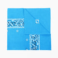 Bandana colorata “PAISLEY” con stampa cachemire - turchese piegata