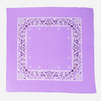 Bandana in cotone con stampa cachemire - lilla aperta