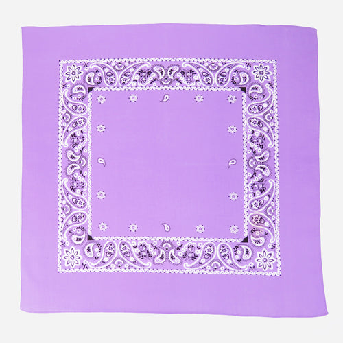 Bandana in cotone con stampa cachemire - lilla aperta