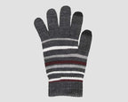 Grigio/bordeaux - guanti magici uomo - guanti elasticizzati touchscreen rigati