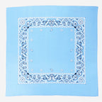 Bandana in cotone con stampa cachemire - azzurro pastello aperta
