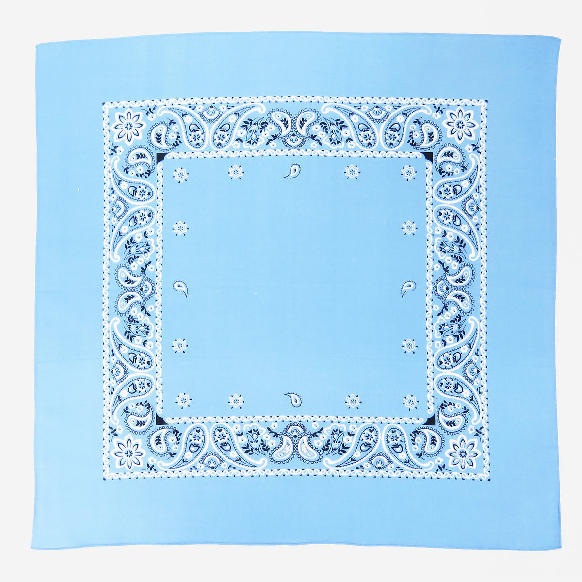 Bandana in cotone con stampa cachemire - azzurro pastello aperta