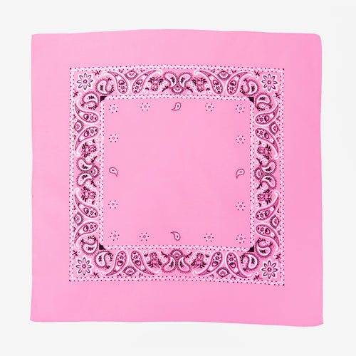 Bandana in cotone con stampa cachemire - rosa pastello aperta