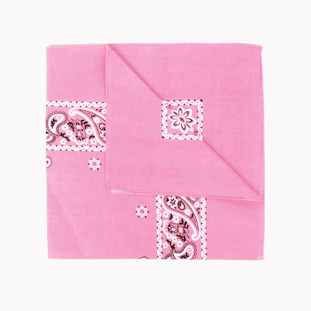 Bandana in cotone con stampa cachemire - rosa pastello