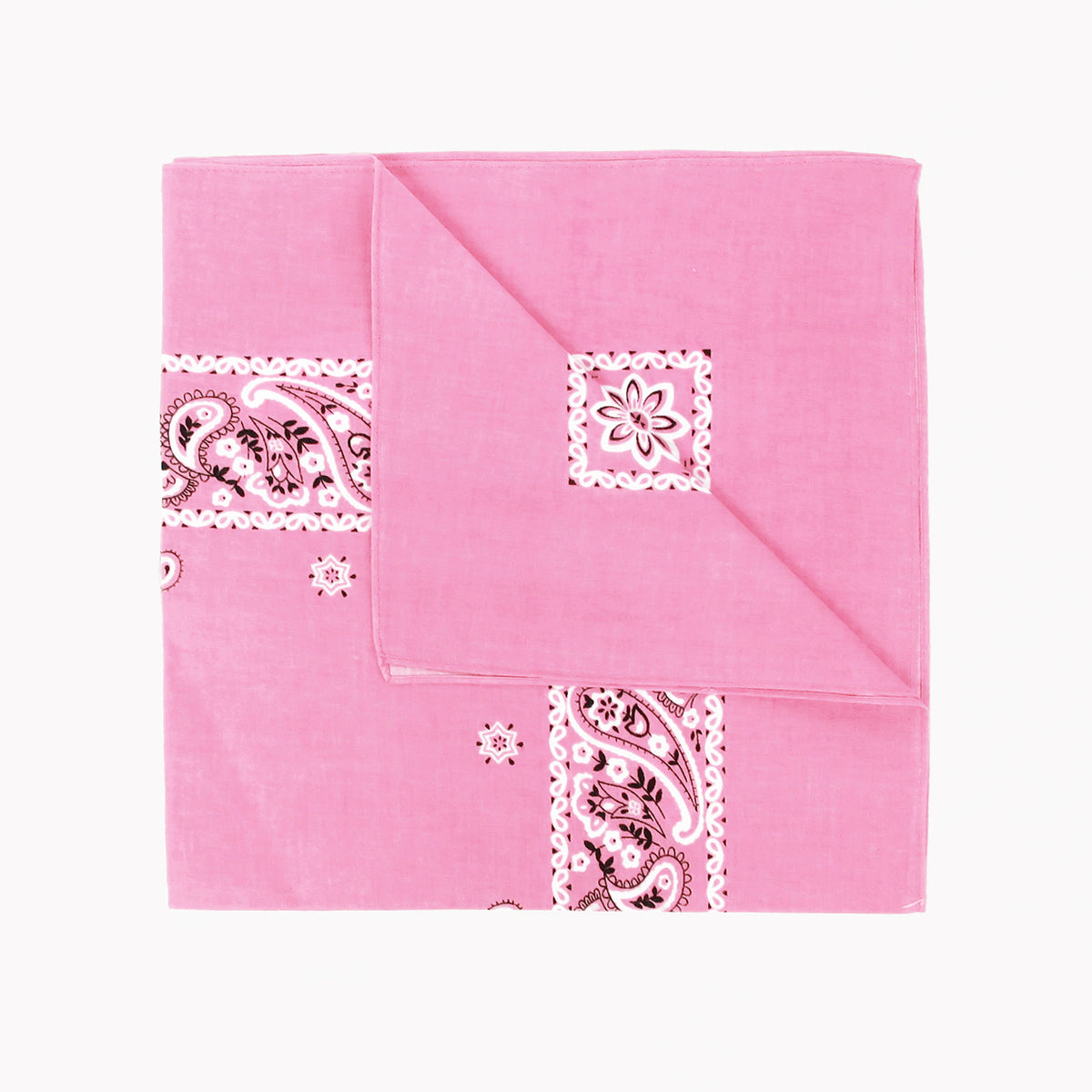 Bandana in cotone con stampa cachemire - rosa pastello