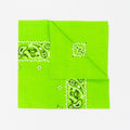 Bandana in cotone con stampa cachemire - VERDE ACIDO piegata