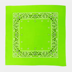 Bandana in cotone con stampa cachemire - VERDE ACIDO aperta