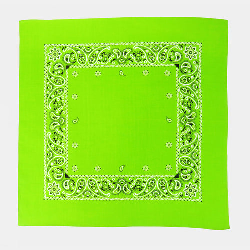 Bandana in cotone con stampa cachemire - VERDE ACIDO aperta