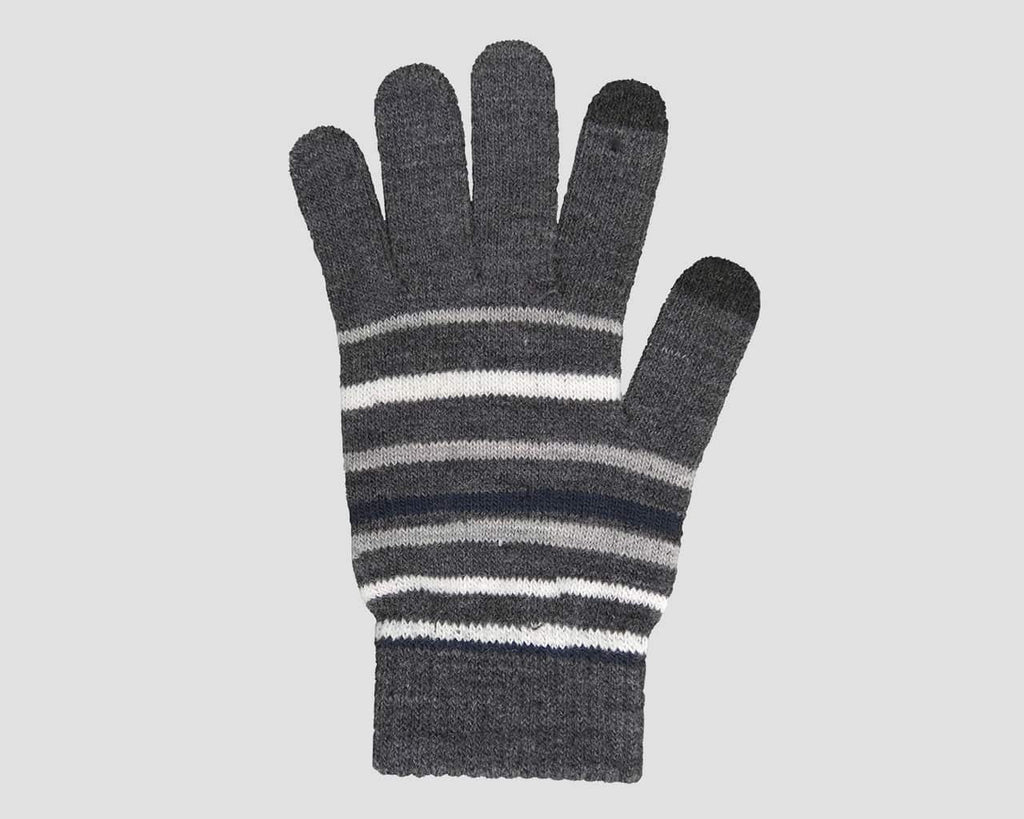 Grigio/blu - guanti magici uomo - guanti elasticizzati touchscreen rigati