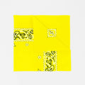 Bandana in cotone con stampa cachemire - GIALLO piegata