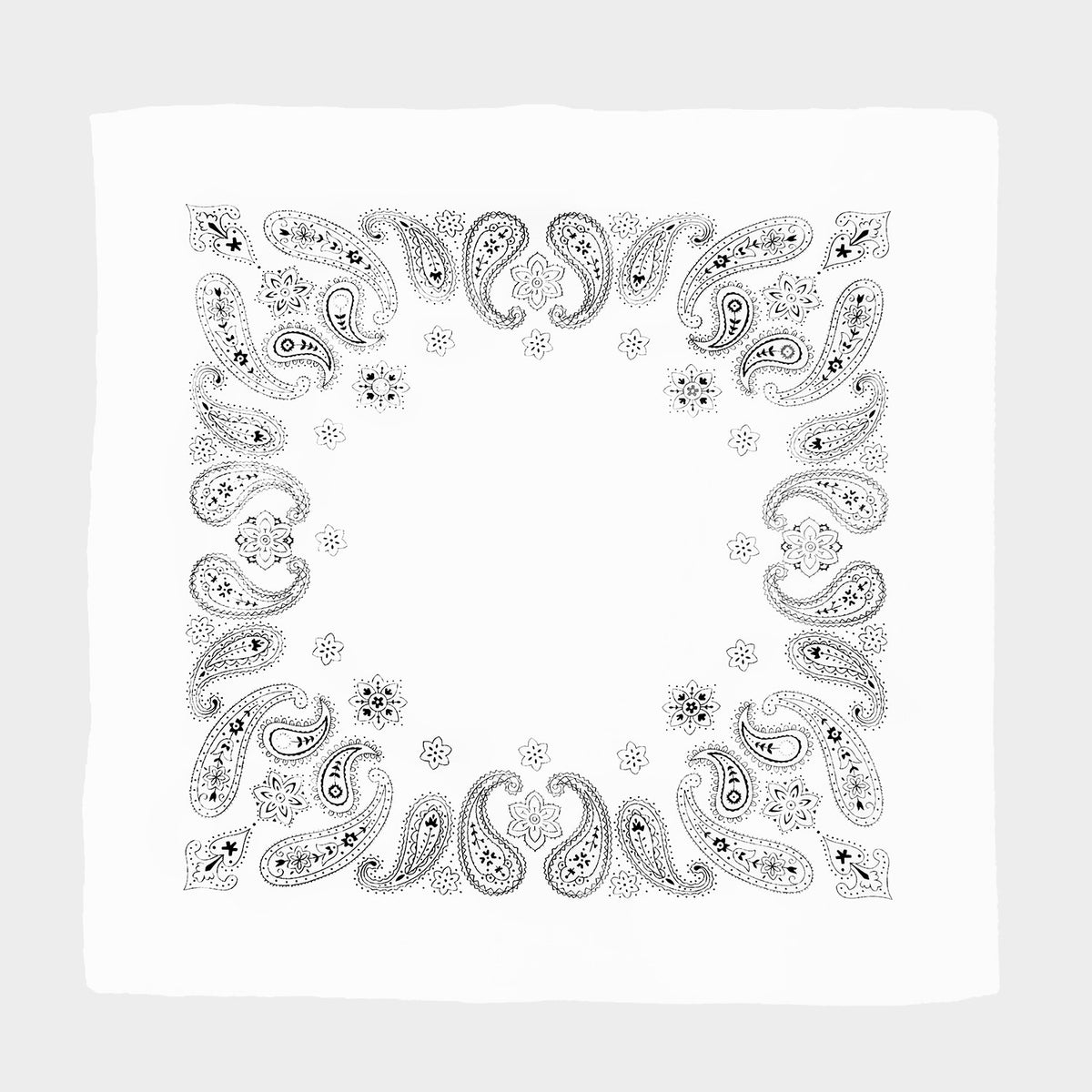 Bandana in cotone con stampa cachemire - BIANCO