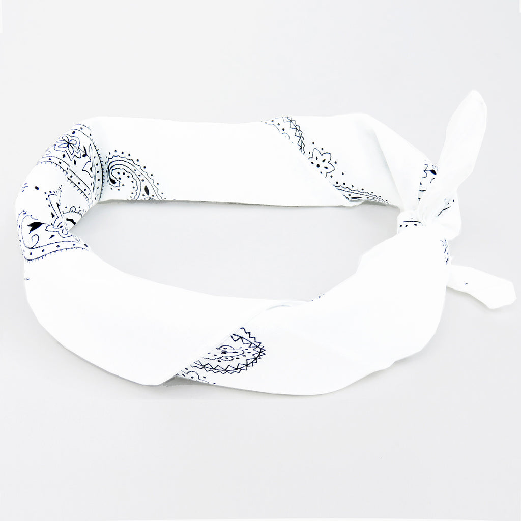 Bandana in cotone con stampa cachemire - BIANCO