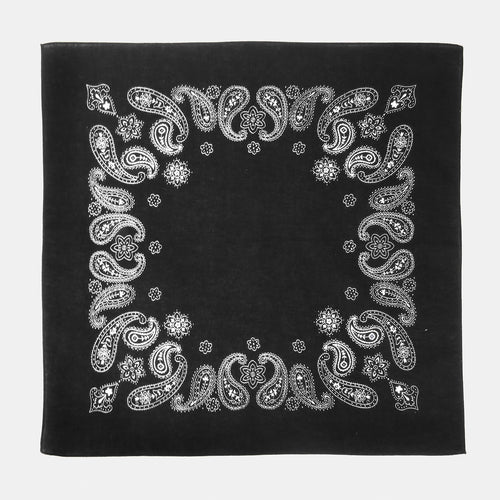 Bandana in cotone con stampa cachemire - NERO aperta