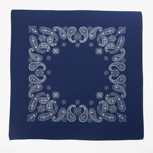 Bandana in cotone con stampa cachemire - blu scuro aperta