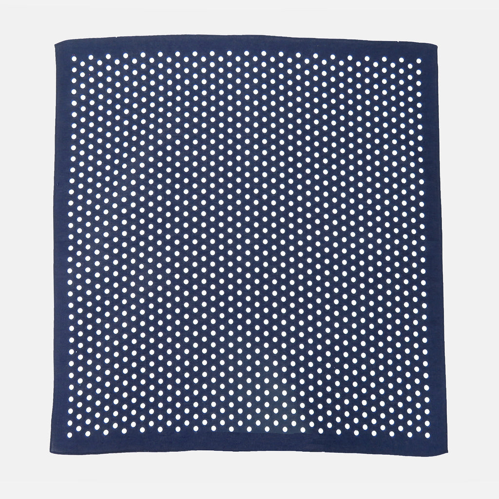 Bandana in cotone a POIS - blu aperta