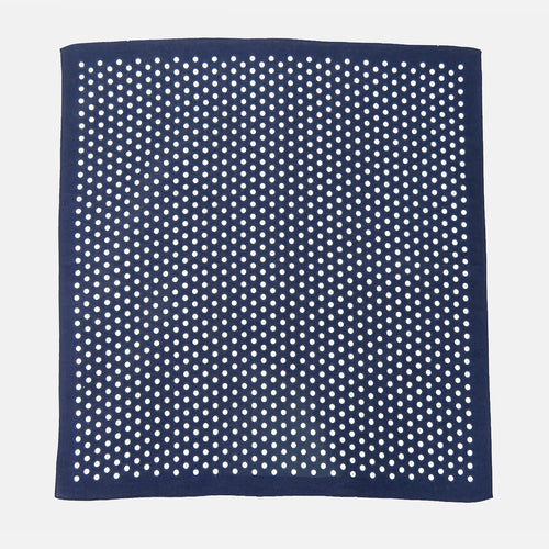 Bandana in cotone a POIS - blu aperta