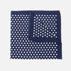 Bandana in cotone a POIS - blu piegata