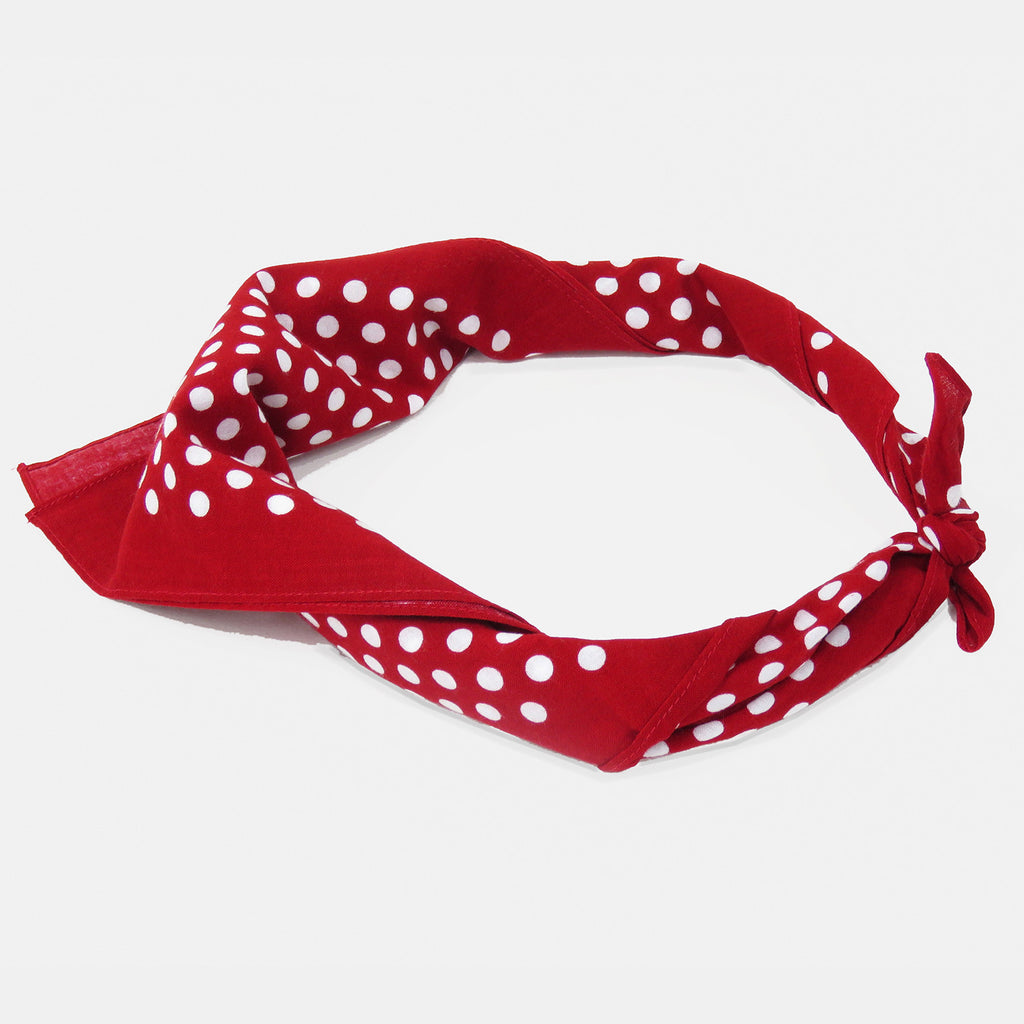 Bandana in cotone a POIS - rosso scuro