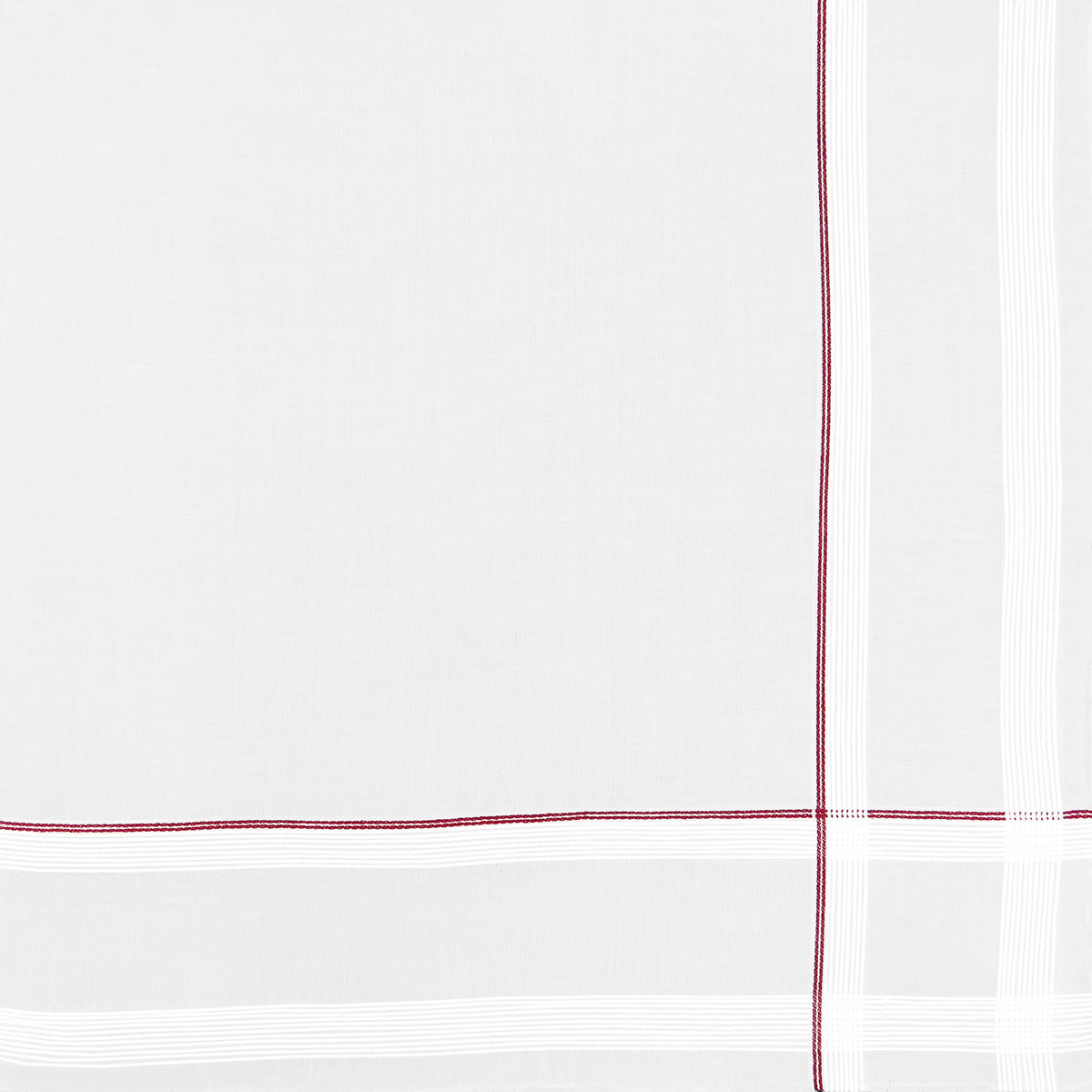 Variante rossa - Sangallo - fazzoletti di cotone con incroci di sottili righe di raso e righe colorate, orlo a Mano