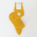 Calze lunghe a costa in Cashmere - gialle