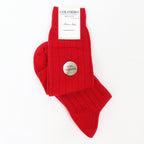 Calze lunghe a costa in Cashmere - rosse