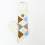 Calze lunghe in Cashmere a rombi con lurex - colori chiari panna