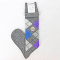 Calze lunghe in Cashmere a rombi con lurex - colori chiari grigio